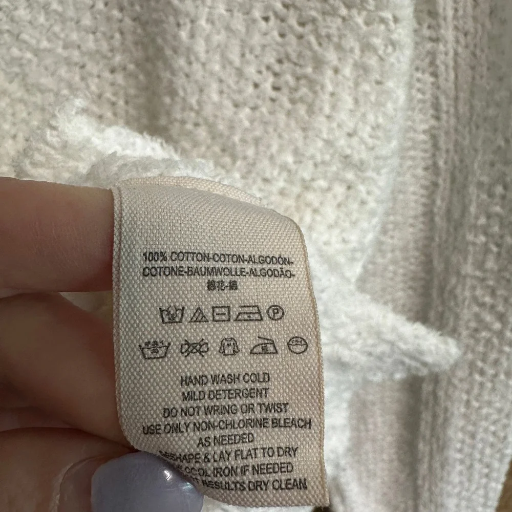 Free People Sweater Womens XS‎ White Twist Front Surplice V-Neck Textured Knit
